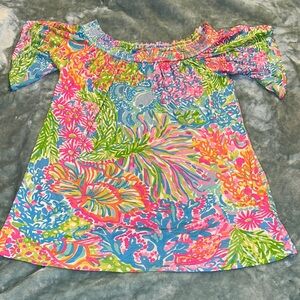 Lilly Pulitzer Almeria Off-Shoulder Floral Top